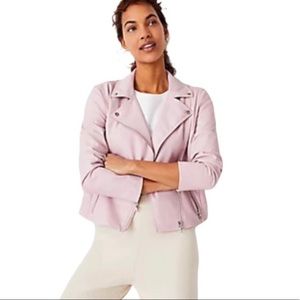 ANN TAYLOR Faux Leather Moto Jacket - Precious Lilac - XS
